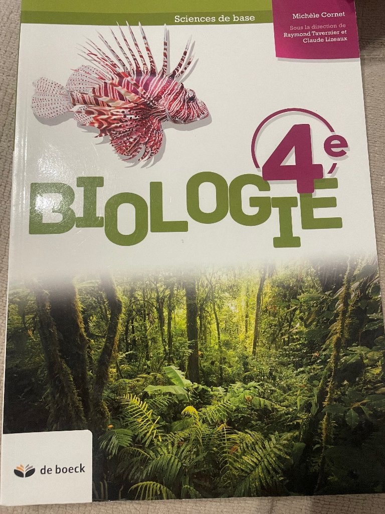 Manuel biologie 4 eme, Biologie, Comme neuf, Enlèvement, Secondaire