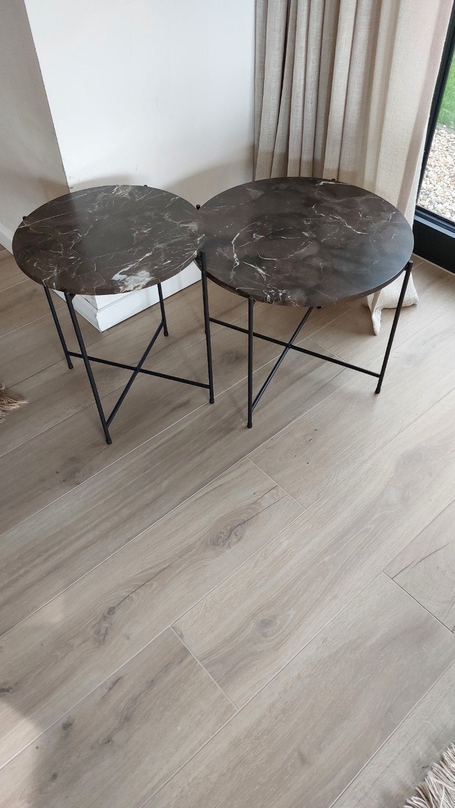 Bijzettafeltjes 2 stks, Enlèvement, Comme neuf, Rond