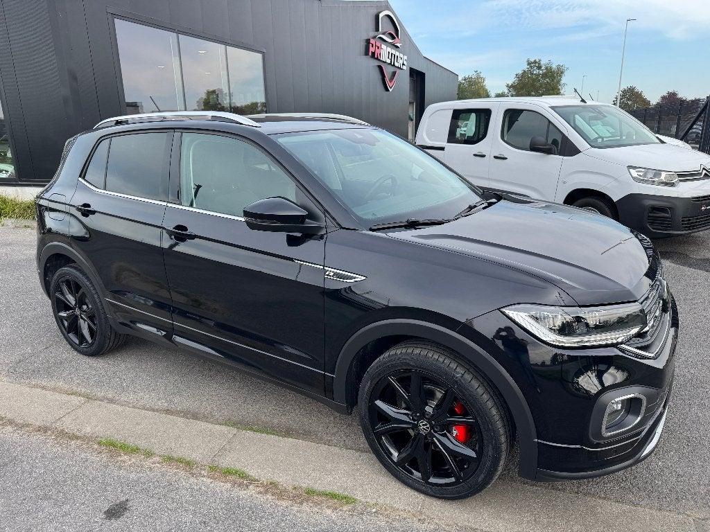 Volkswagen T Cross 1.0 automaat R Line carplay camera, Autos, Euro 6, Entreprise, Entretenue par le concessionnaire, Noir