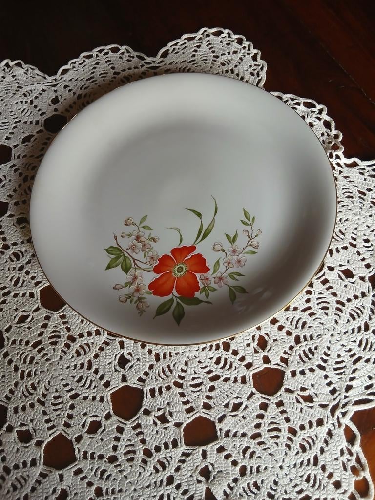 Vintage Monopoli porseleinen serveerschaal met bloemenmotief, Antiek en Kunst, Ophalen of Verzenden
