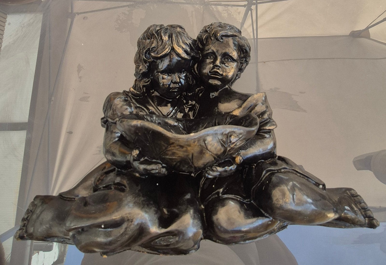 Image décorative atmosphérique : deux enfants avec des feuil, Enlèvement