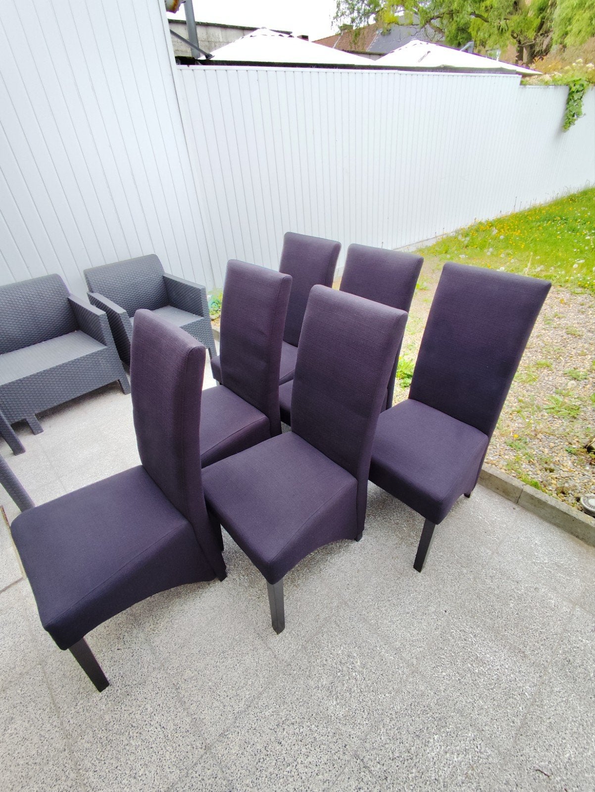 6 chaises de salle à manger, Contemporain, Enlèvement, Tissus, Noir