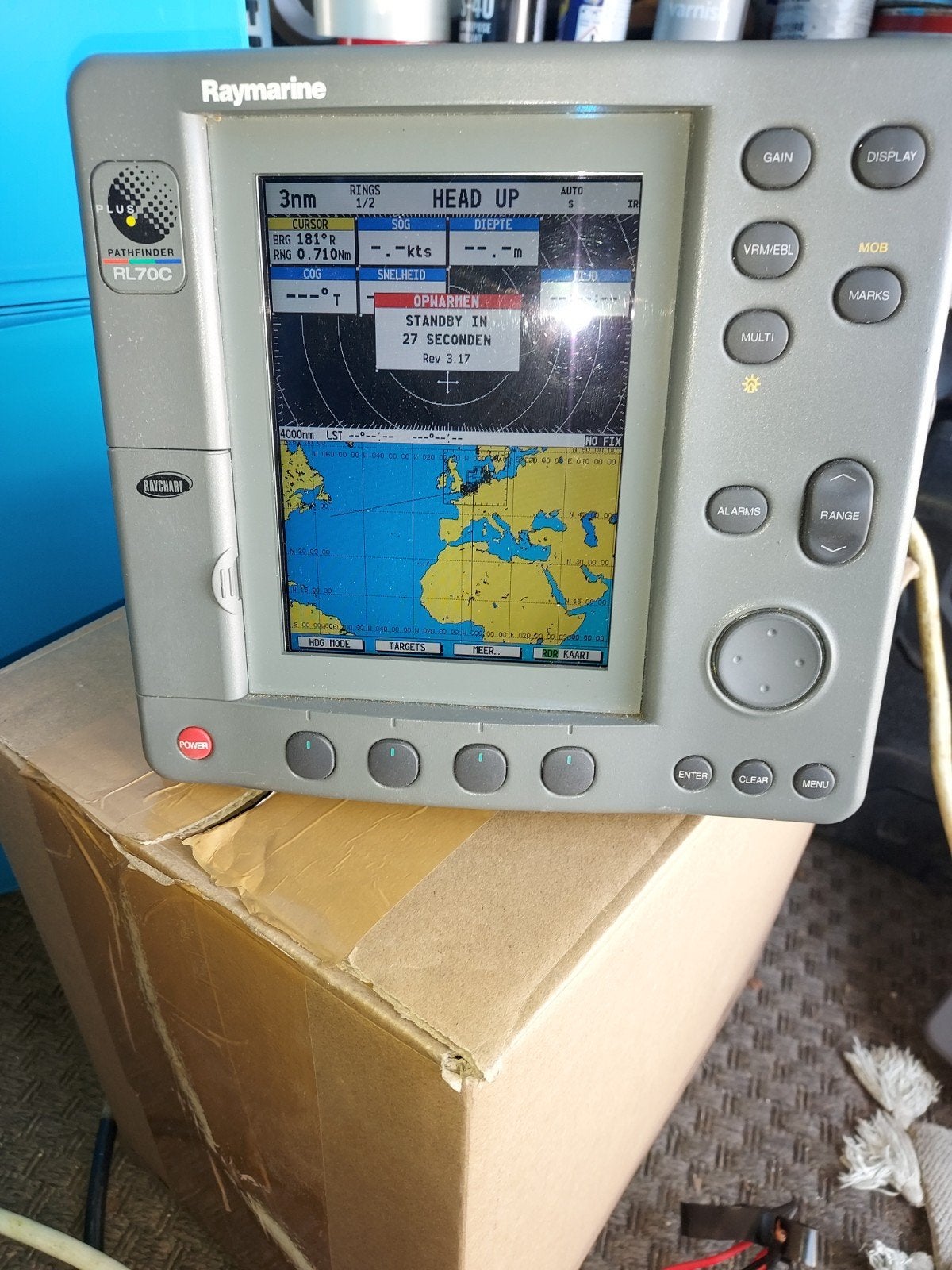 Raymarine set, Ophalen, Gebruikt