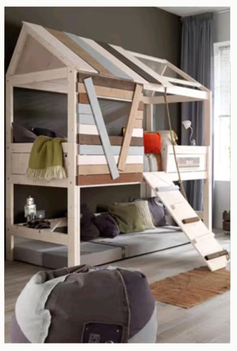 Lifetime Boomhutbed / Doorgroeikamer in massief grenen – Nie, Maison & Meubles, Enlèvement, Lit mi-hauteur mezzanine