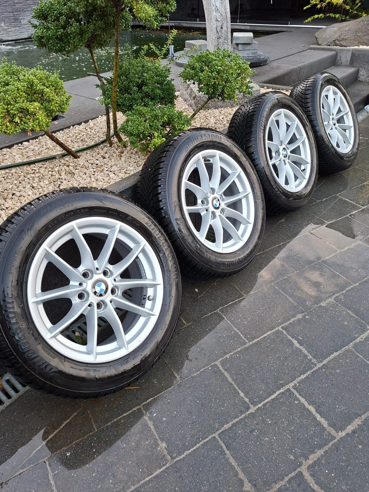 Orginele bmw velgen met winterbanden, Autos : Divers, Pièces de sport automobile, Enlèvement, Utilisé