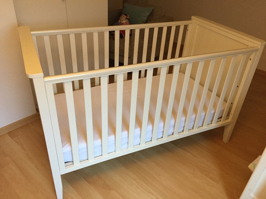 Wit kinderbed TROLL 70x140cm (meegroeibed), Kinderen en Baby's, Ophalen, Gebruikt, Ledikant