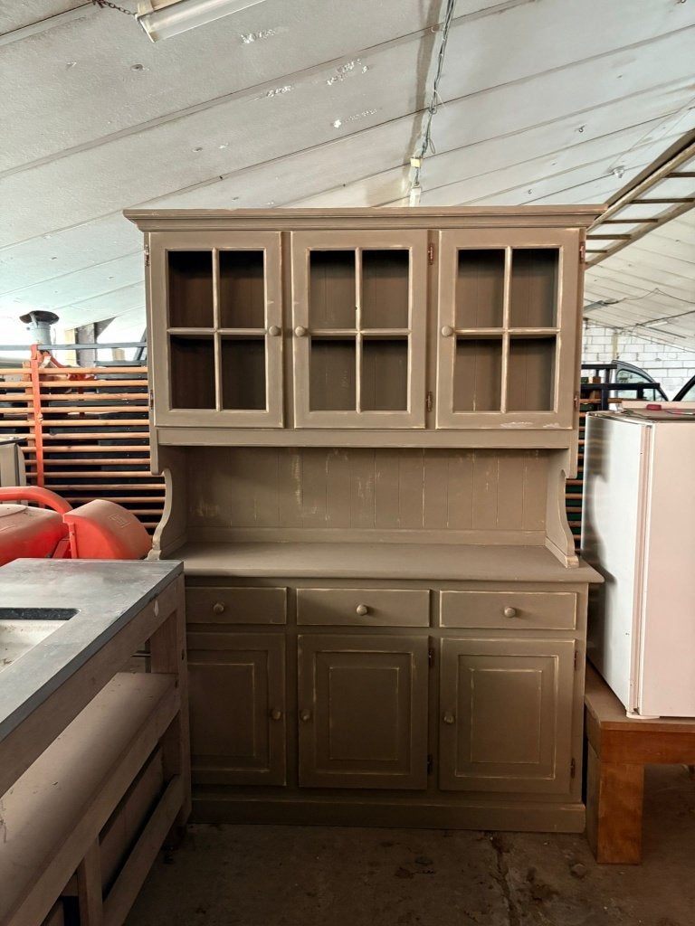 kast - vitrinekast, Huis en Inrichting, Kasten | Vitrinekasten, Ophalen, Gebruikt, 100 tot 150 cm, Met lade(s)
