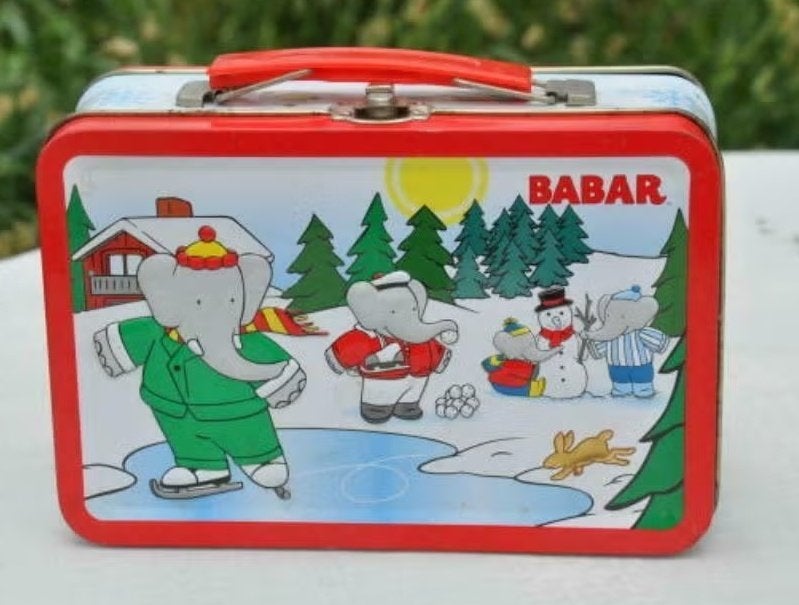 § valisette publicitaire kinder en metal decor babar, Collections, Enlèvement ou Envoi, Utilisé, Autres types