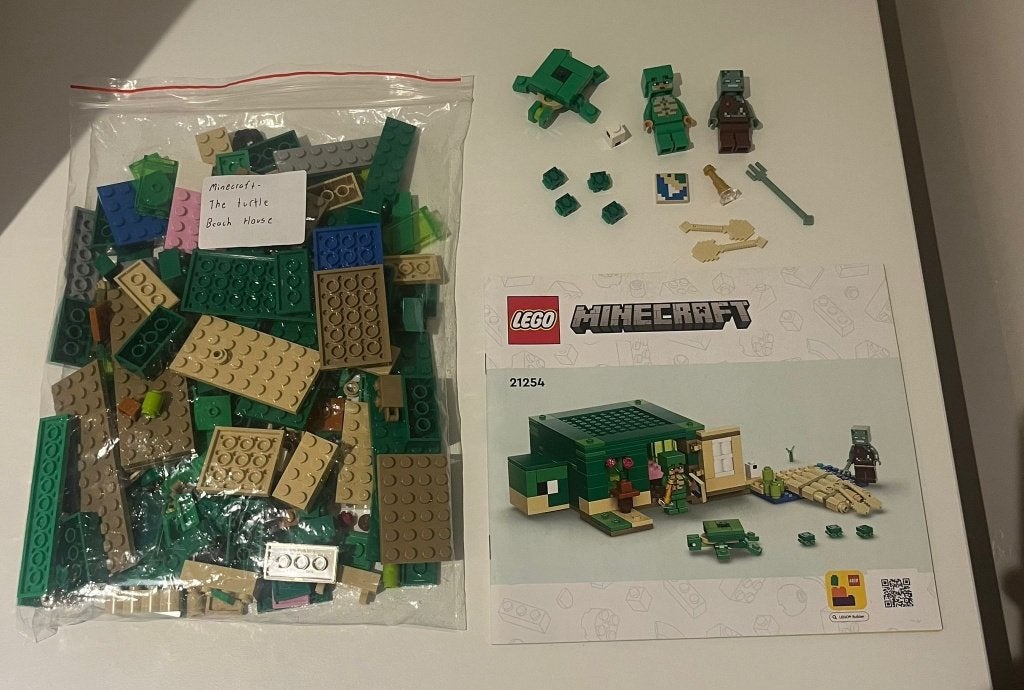 Lego Minecraft The Turtle Beach House - Set 21254, Lego, Ensemble complet, Comme neuf, Enlèvement