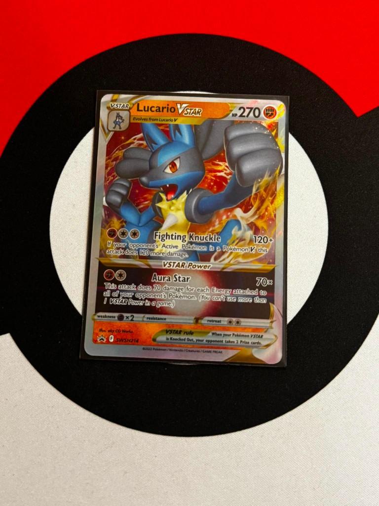 Pokémon - Lucario VSTAR - SWSH214 Promo - NM, Ophalen of Verzenden, Zo goed als nieuw, Losse kaart