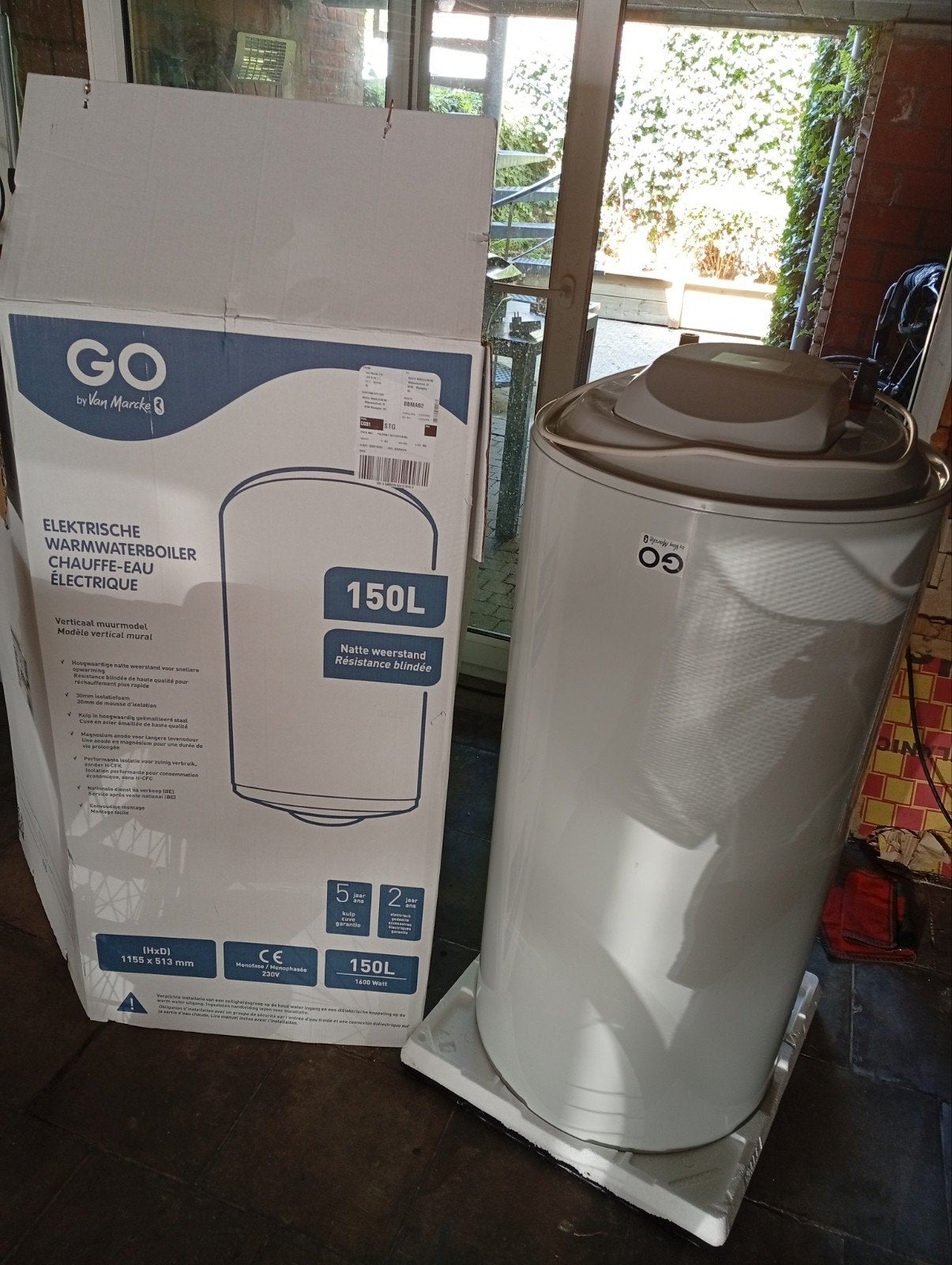Nouvelle chaudière 150l Vanmarcke, Enlèvement