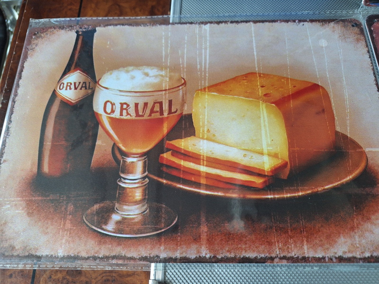 4 x maal reklame plaatjes 20 x 30 cm orval, Verzamelen, Ophalen