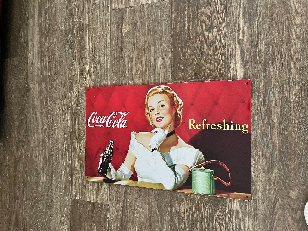 Plakkaat - reclamebord Coca Cola 30 x 50 cm, Enlèvement, Comme neuf, Panneau publicitaire