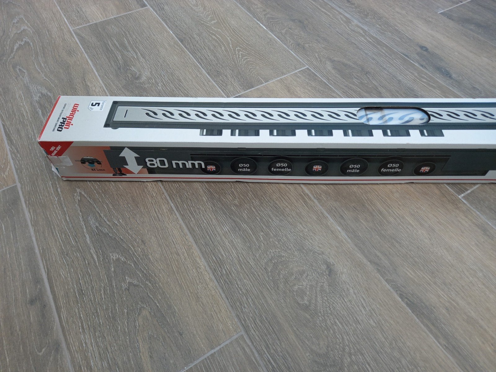 Douchegoot werquin pro Venisio L800, Ophalen, Nieuw, Inox, Douche