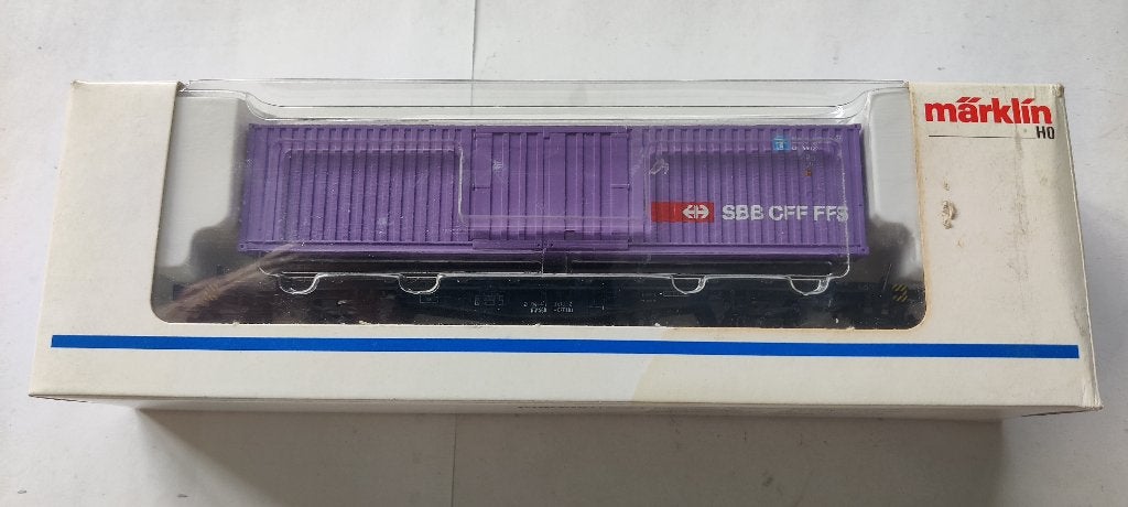Märklin 4852 Containerwagen SBB, Enlèvement ou Envoi, Courant alternatif, Wagon, Comme neuf