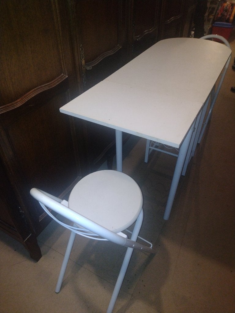 Tafeltje met 2 hoge bijzetstoelen, Huis en Inrichting, Tafels | Statafels, Ophalen, Gebruikt