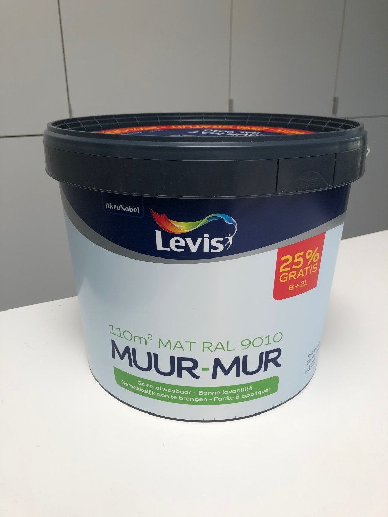 Levi’s muurverf mat ral 9010 gebroken wit, Ophalen, Wit, Nieuw, Verf
