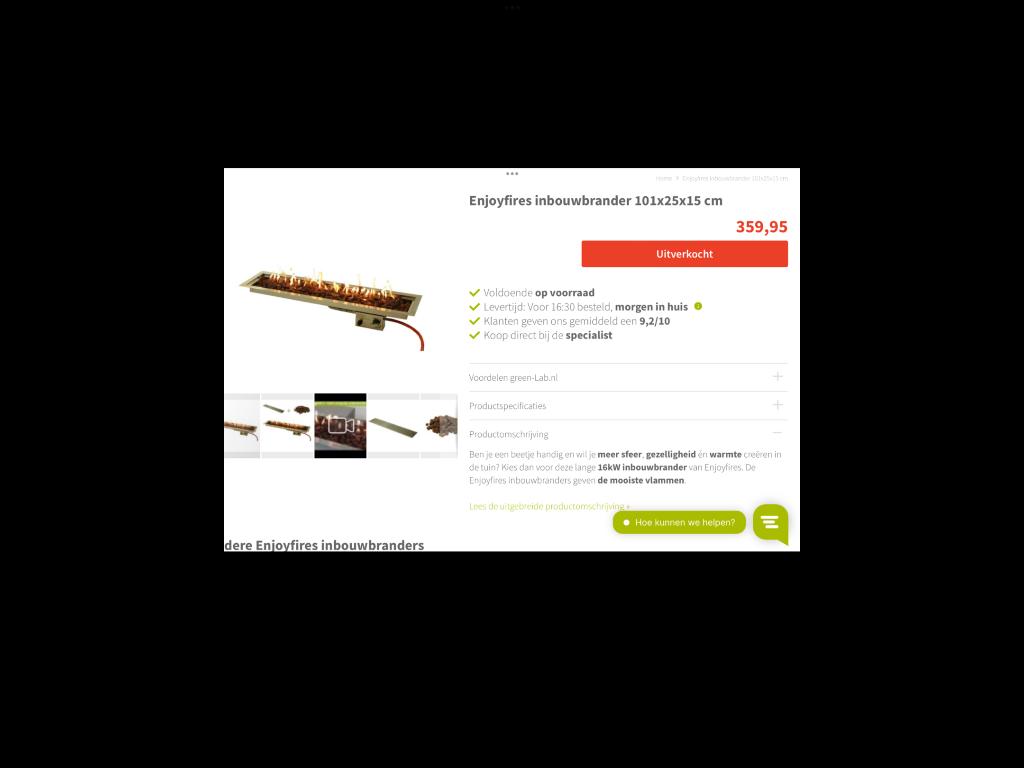 Inbouwbrander voor Vuurtafel, Ophalen, Nieuw
