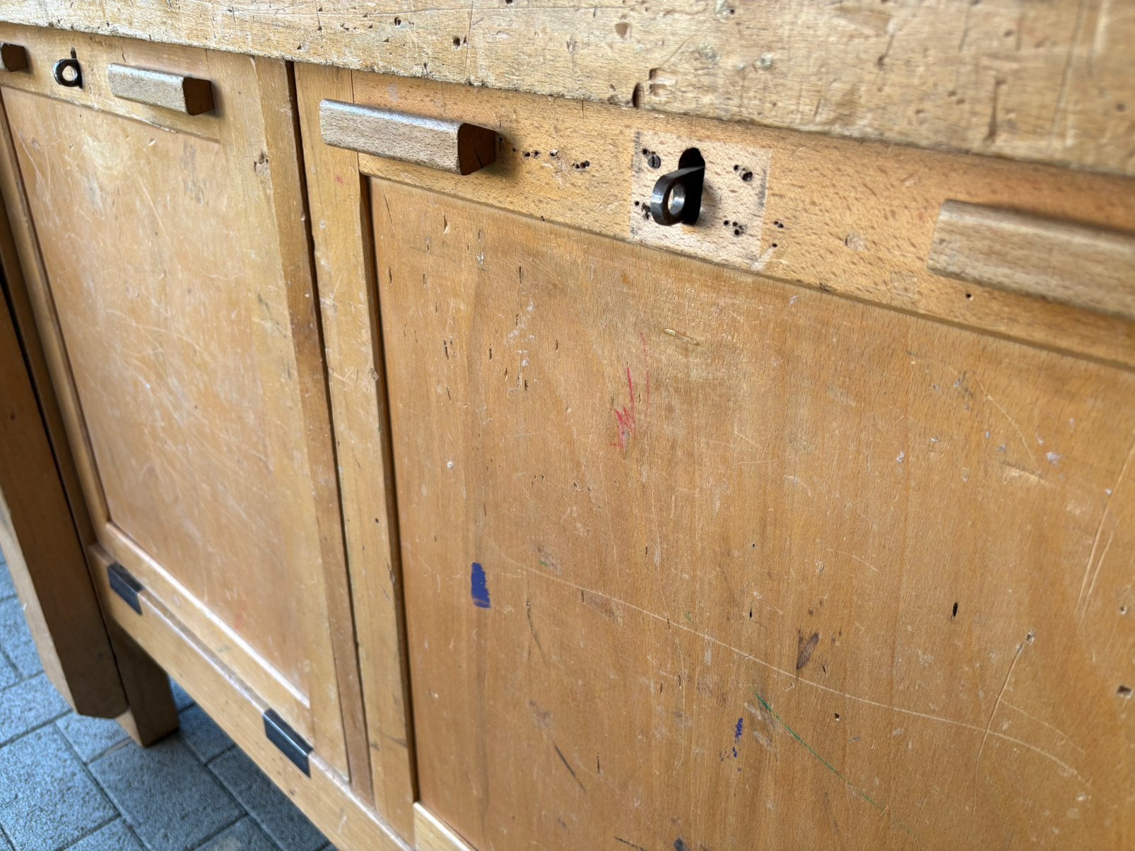 Oude mooie vintage houten werkbank, Ophalen