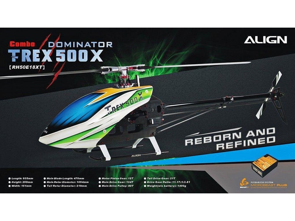 ALIGN TREX 500X DOMINATOR NIEUW IN DOOS, Hobby en Vrije tijd, Modelbouw | Radiografisch | Helikopters en Quadcopters, Nieuw, Helikopter