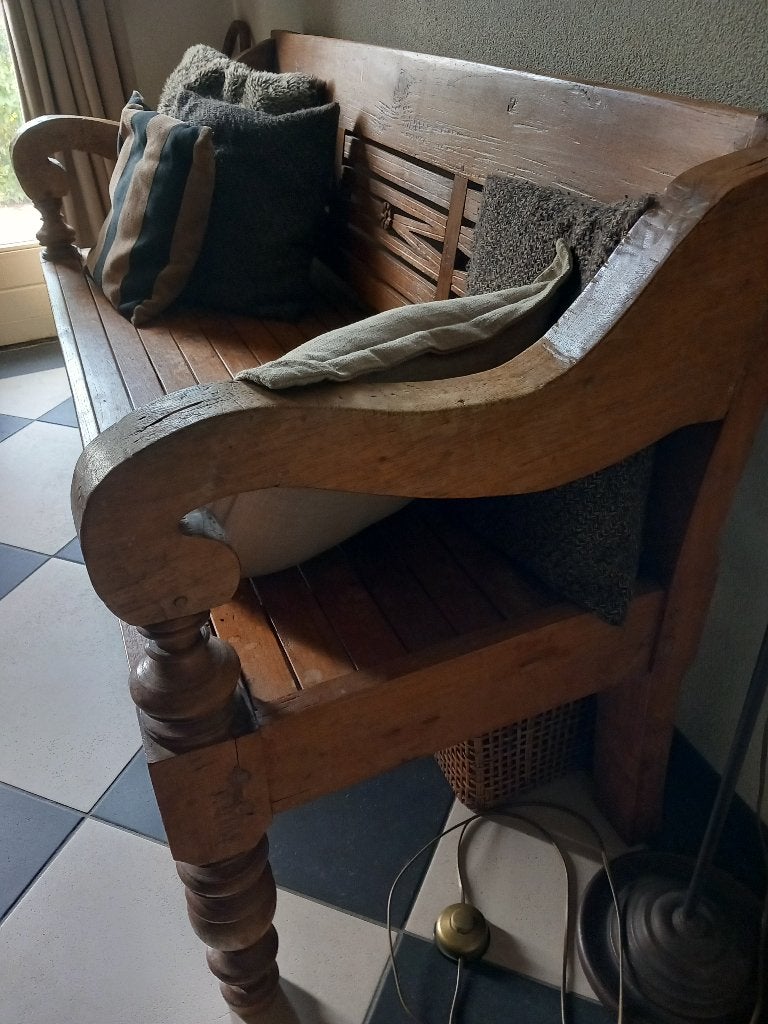 banc de jardin en vieux teck recyclé, Jardin & Terrasse, Enlèvement, Comme neuf, Bois