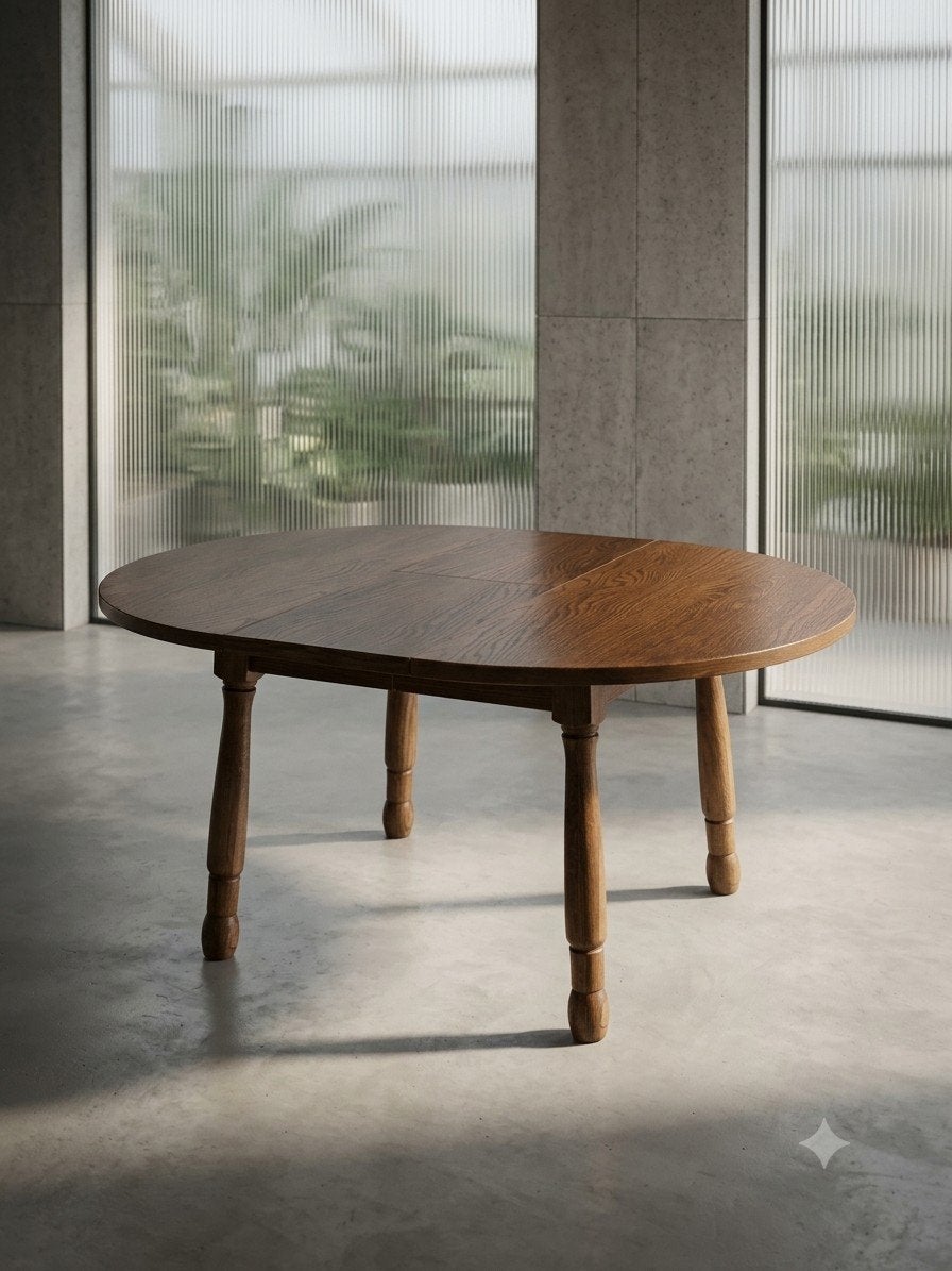 Belle table à rallonge en chêne à vendre, Maison & Meubles, Enlèvement, Rond