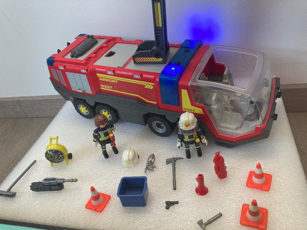 Playmobil City Action 5337 - Grand Camion Pompiers Aéroport, Utilisé, Véhicule, City action, Kit complet