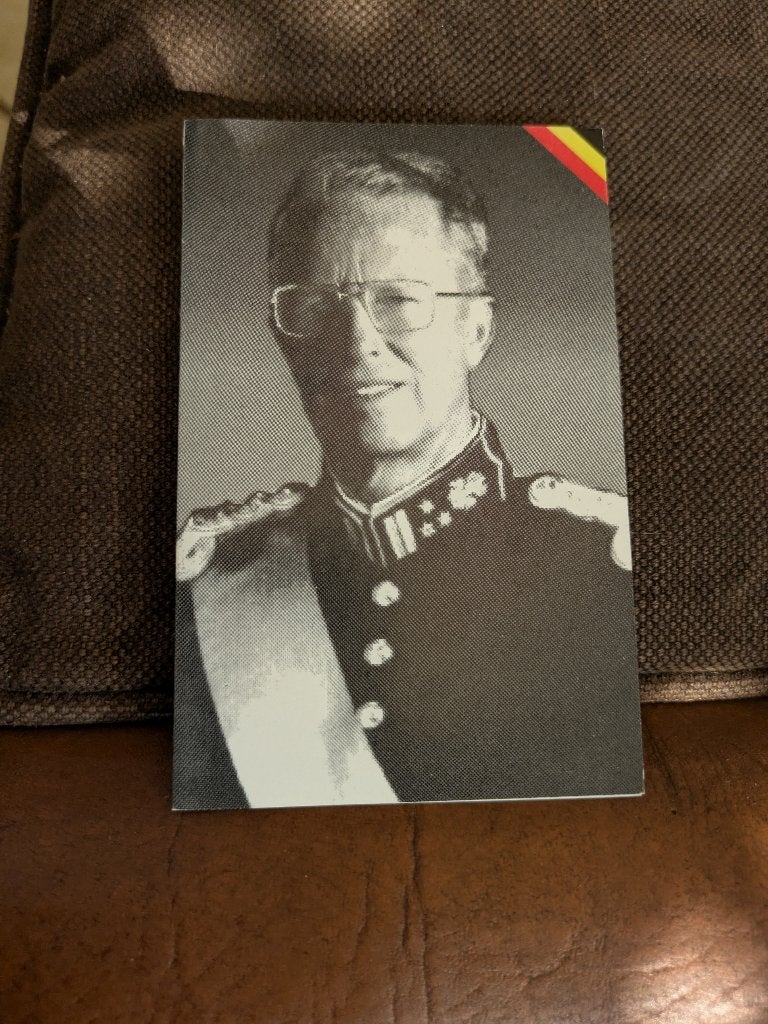 K.boudewijn bidprentje, Verzamelen, Koningshuis en Royalty, Ophalen of Verzenden, Zo goed als nieuw, Kaart, Foto of Prent