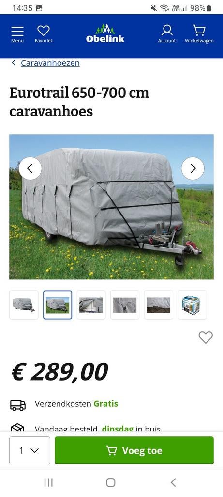 Hoes voor caravan, Ophalen
