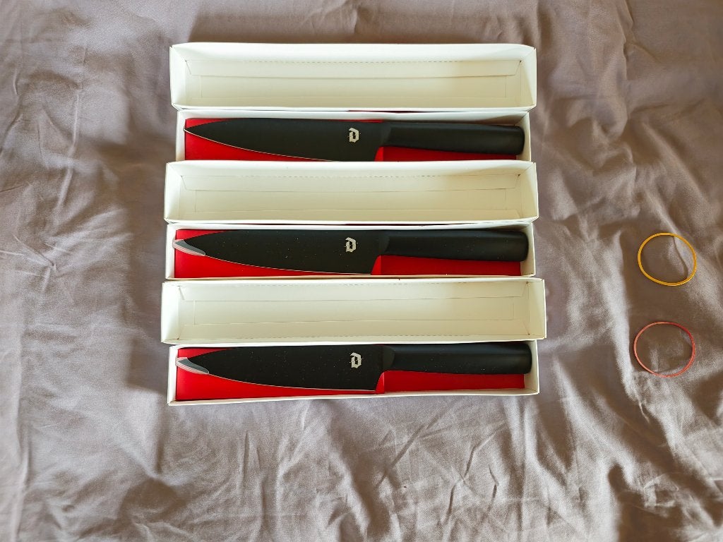 3 Couteaux Série "Pure Culinary" - modèle Knife Chef - (1/4), Enlèvement ou Envoi, Neuf, Autres matériaux, Ensemble de couverts