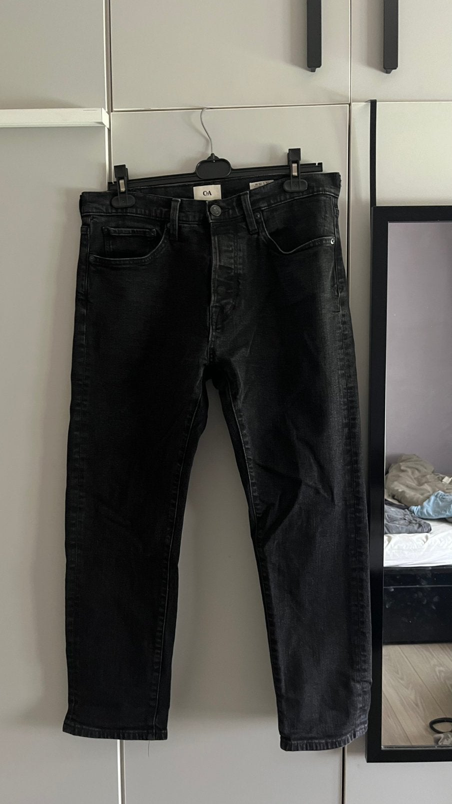 Zwarte jeans broek, Ophalen, Gedragen, Zwart, W32 (confectie 46) of kleiner