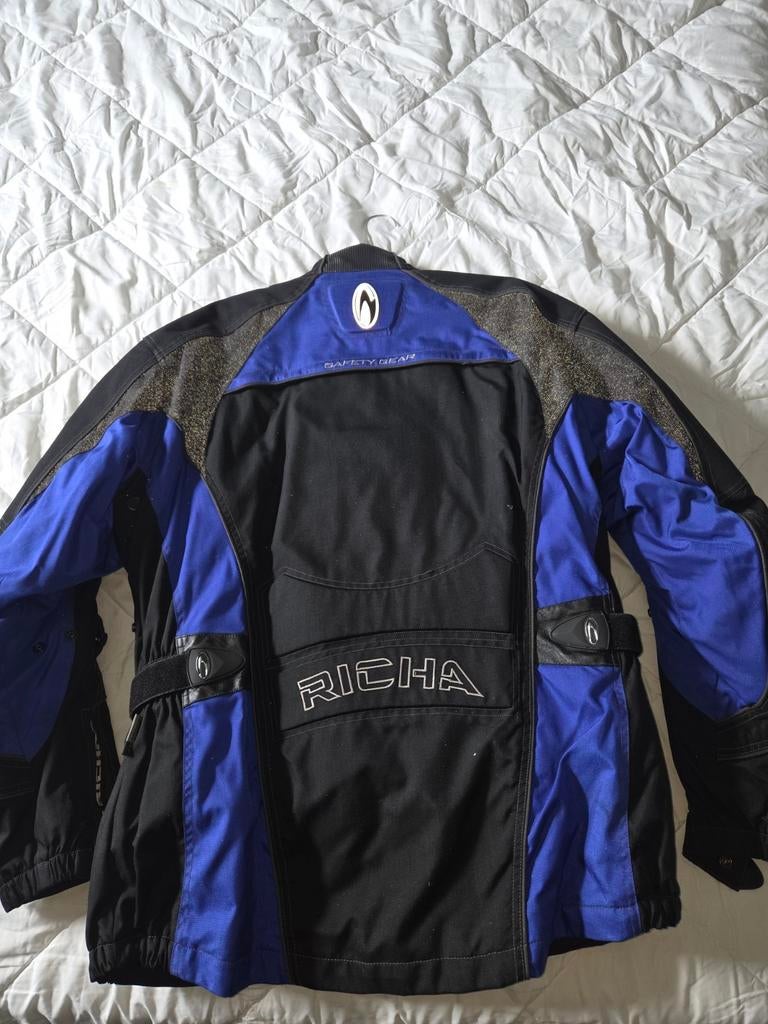 Veste richa noir bleu 3xxl, Motoren, Kleding | Motorkleding, Ophalen, Combipak