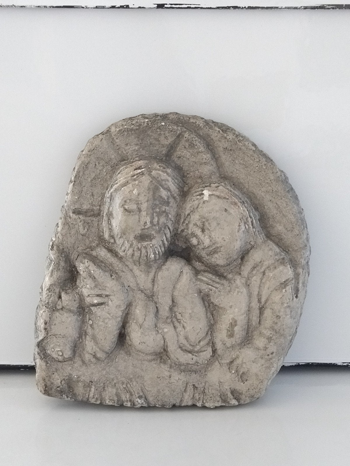 Steenreliëf Christus en Sint-Jan 11x10 cm, Ophalen of Verzenden