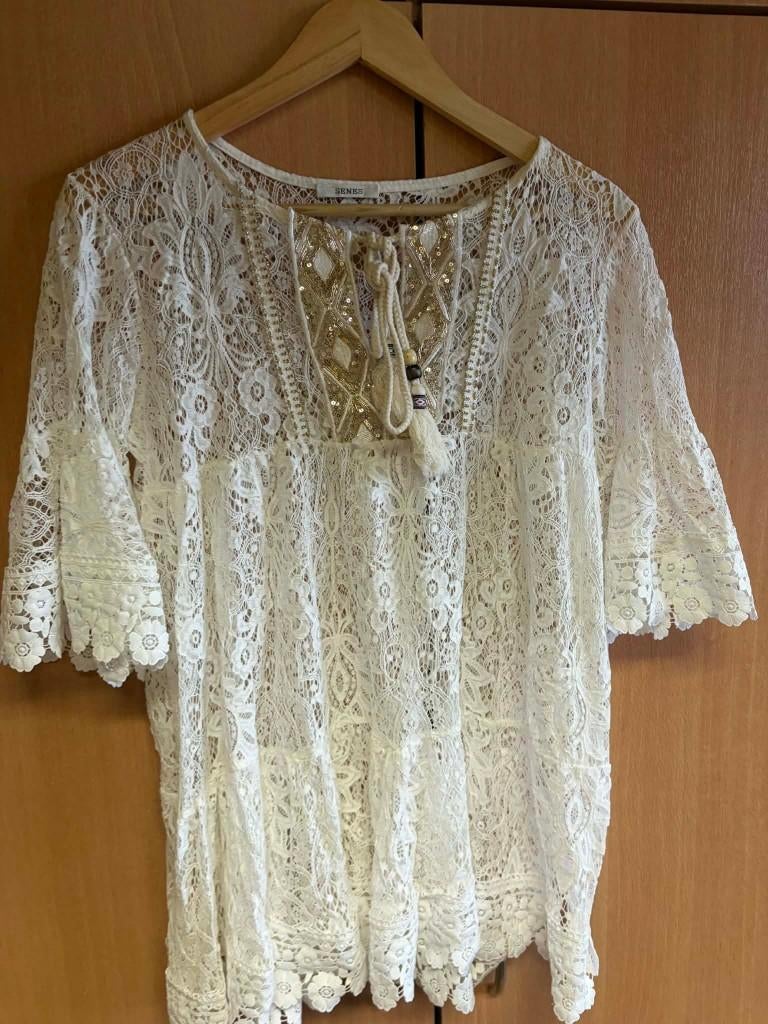 Crochet Tunic Top, Kleding | Dames, Senes, Verzenden, Gedragen, Wit
