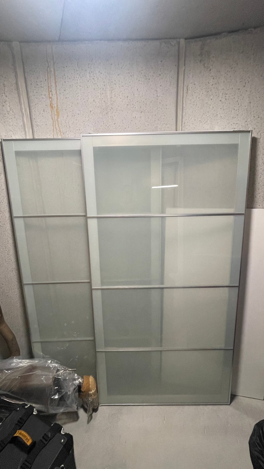 Portes coulissantes IKEA PAX 200 x 201 cm en verre dépoli, 150 à 200 cm, Verre, Enlèvement, Utilisé
