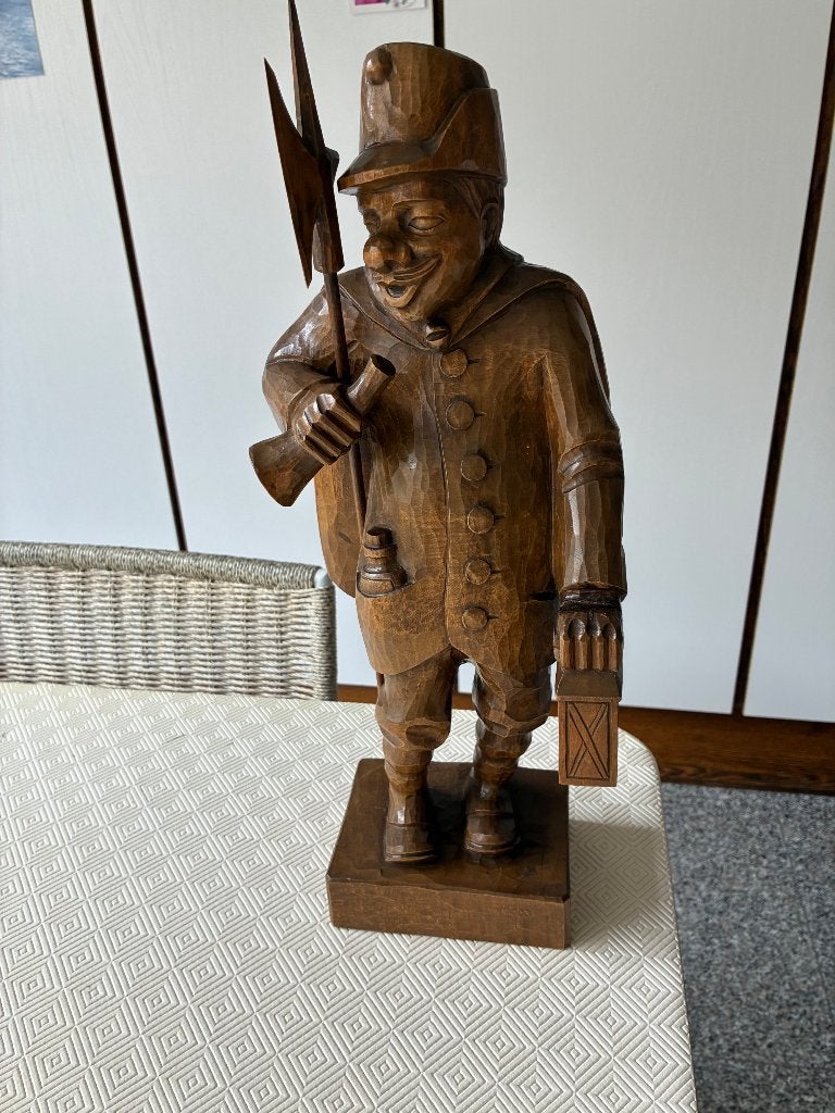 Nightwächter en bois sculpté à la main, bois massif, Statue, Bois, Enlèvement ou Envoi, Homme