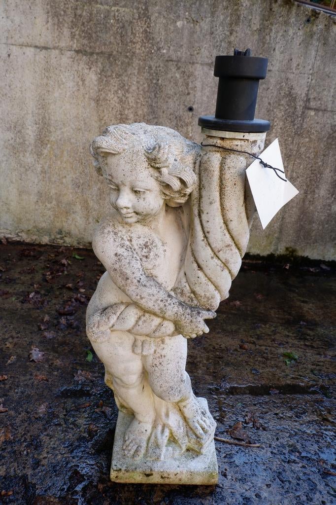 Statue garçon lanterne, Neuf, Béton