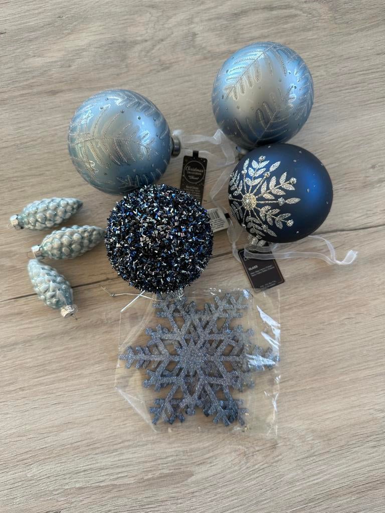 Boules de Noël bleues/décoration, Enlèvement ou Envoi, Utilisé