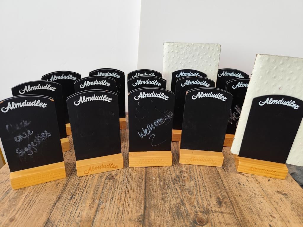 Mini krijtbord, tafel versiering van het merk Almdudler., Ophalen, Gebruikt, Krijtbord