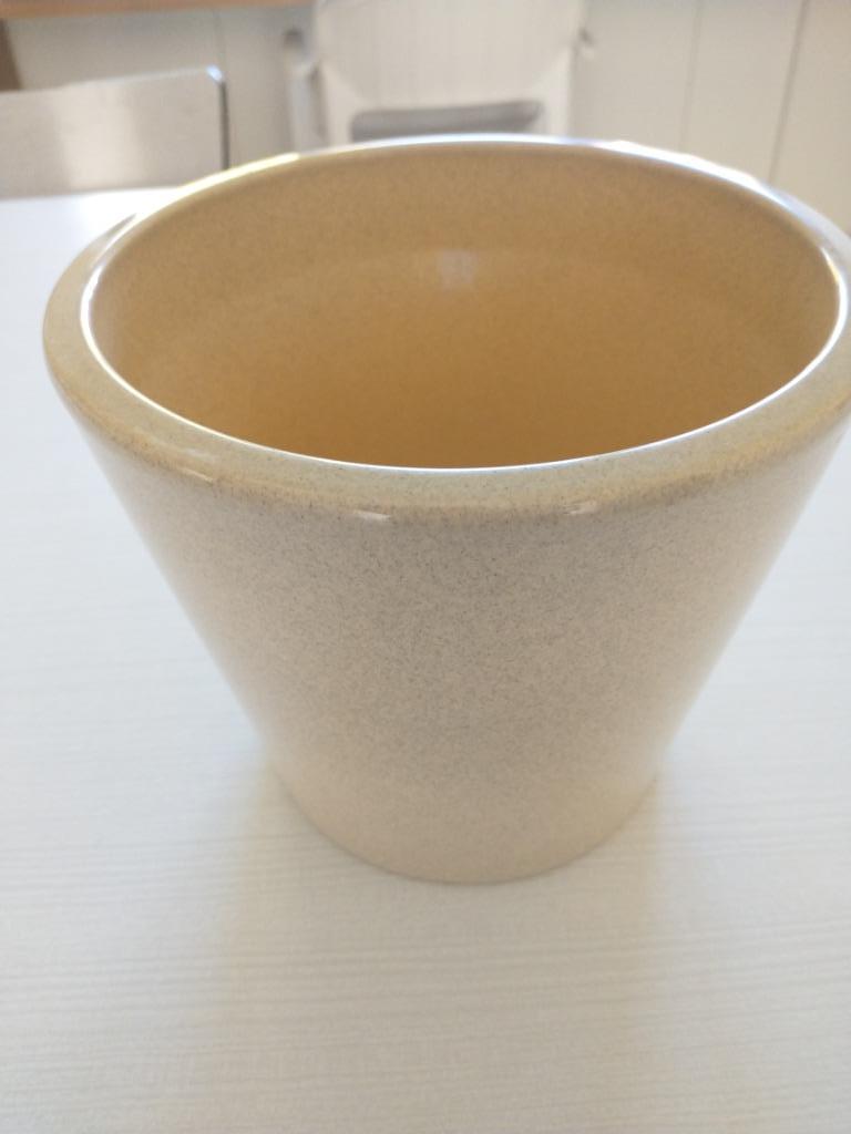 Pot de fleurs d'intérieur (Cache pot), beige, Jardin & Terrasse, Enlèvement ou Envoi, Moins de 25 cm, Comme neuf, Intérieur
