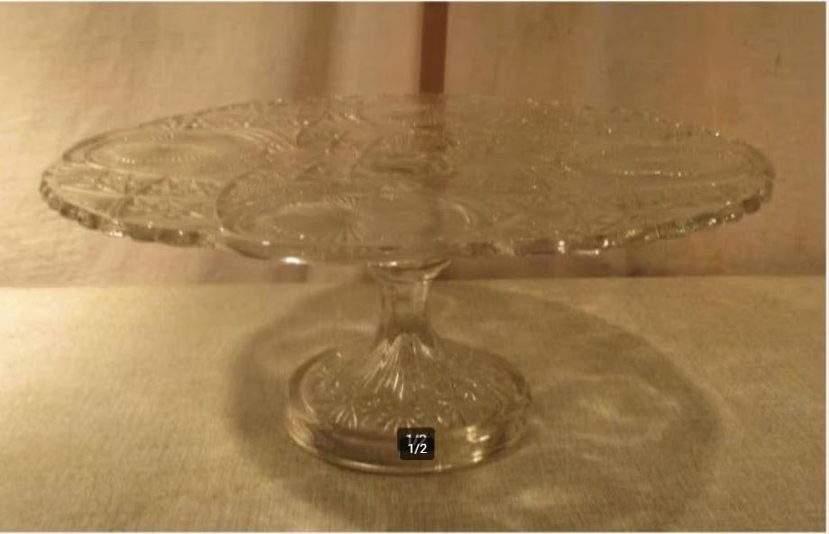 Mooi Glazen Taartschaal op voet - 31cm, Ophalen of Verzenden