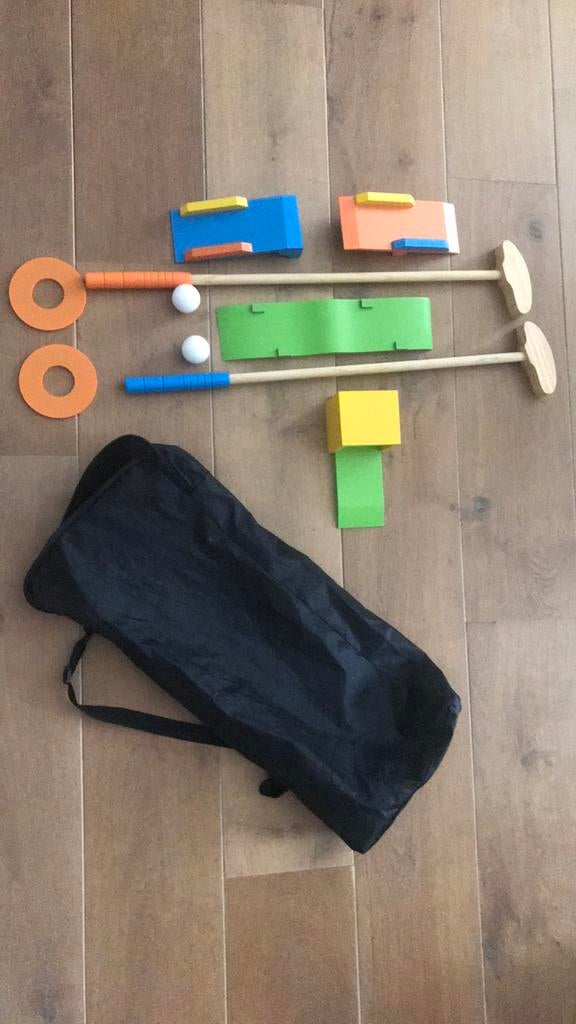 Jeu de mini-golf avec sac de transport (10 pièces), Comme neuf