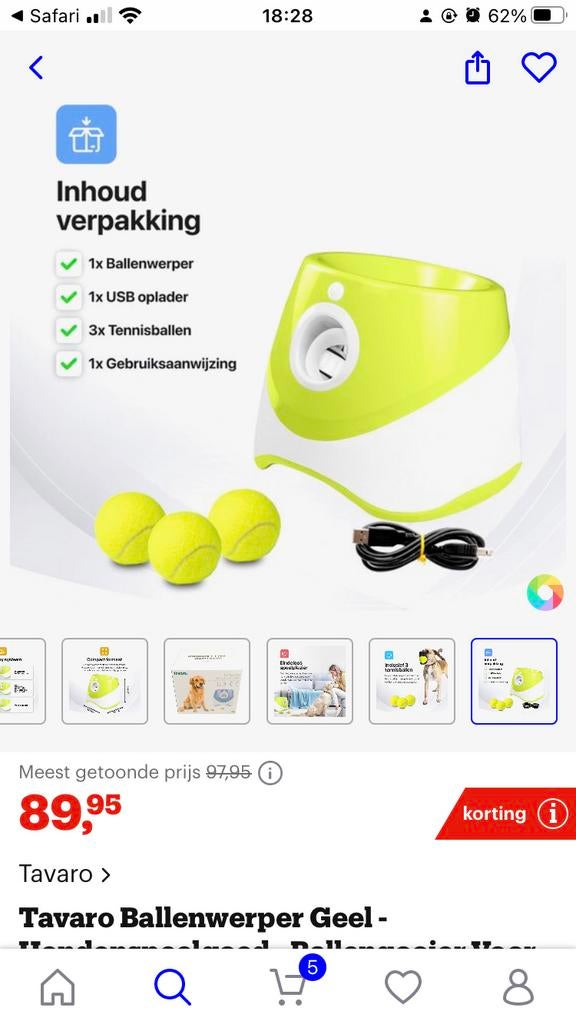 Ballenwerper voor hond, Ophalen, Nieuw