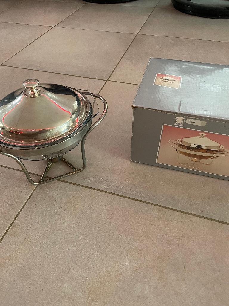 zilveren serveer en warmhouw schotel voor feesttafel, Ophalen of Verzenden, Schaal of Schalen