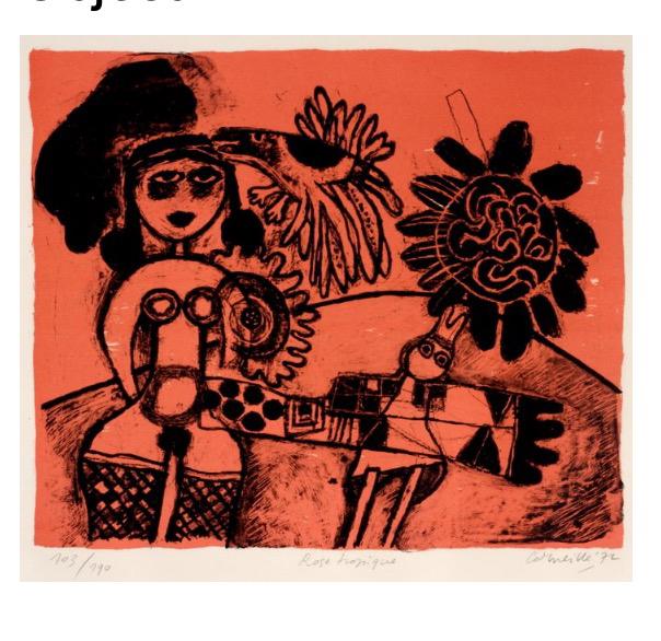 CORNEILLE - Lithographie 1972 « Rose Tropique », Enlèvement
