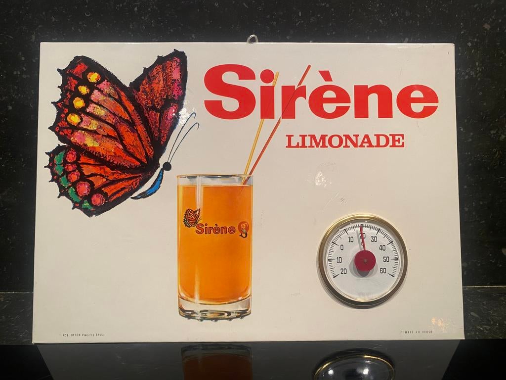 Stella Artois Sirène limonade reclamekarton thermo 1971, Enlèvement ou Envoi, Utilisé, Panneau, Plaque ou Plaquette publicitaire