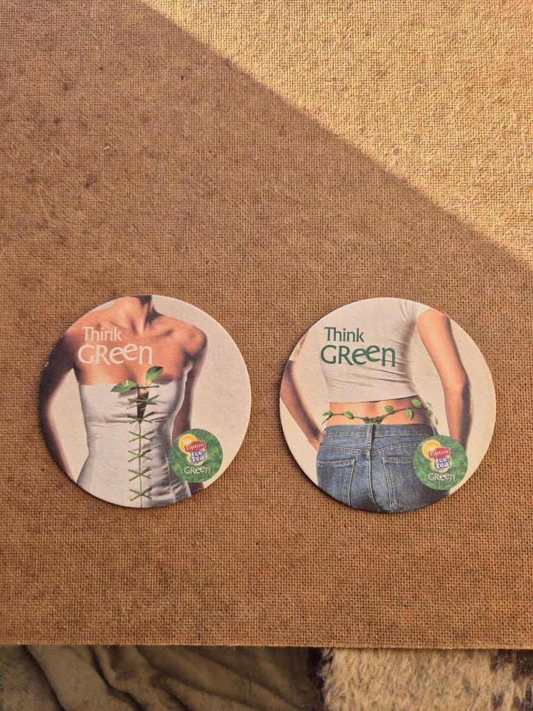 Sous bock Lipton Ice Tea Green (modèle 2), Verzamelen, Ophalen of Verzenden, Gebruikt, Viltje(s), Overige merken
