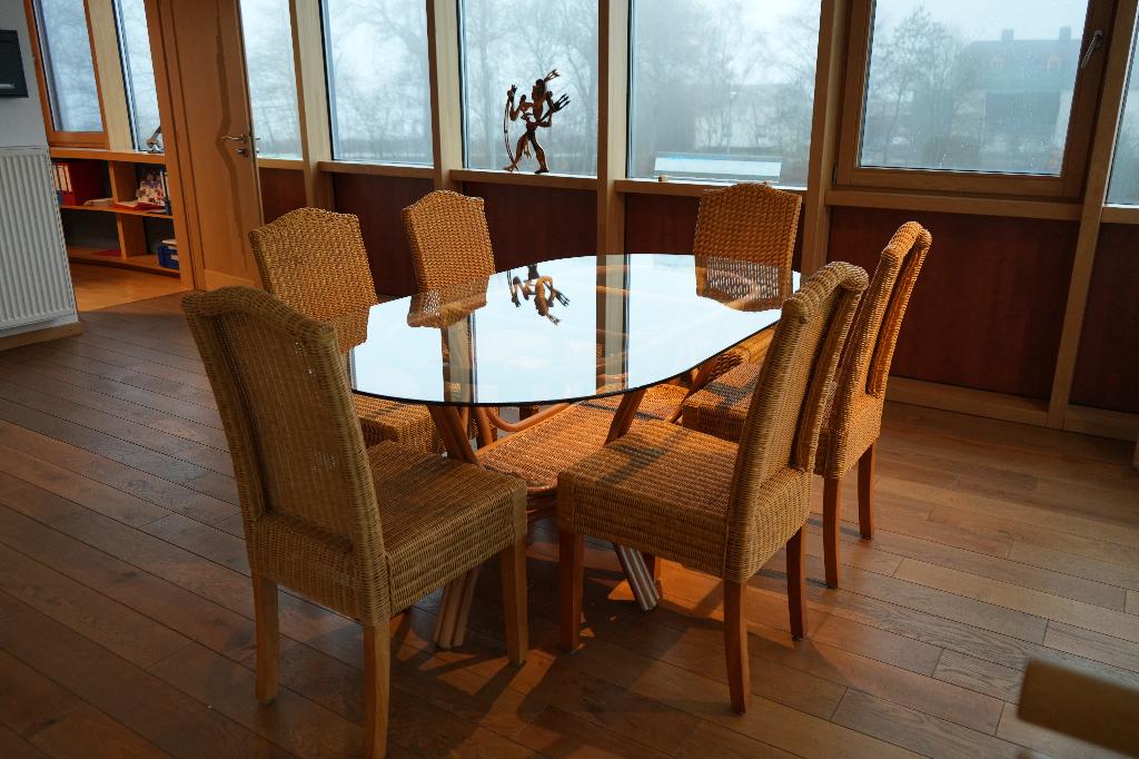 Table et 6 chaises, Maison & Meubles, Enlèvement, Neuf, Rotin, 4 à 6 chaises