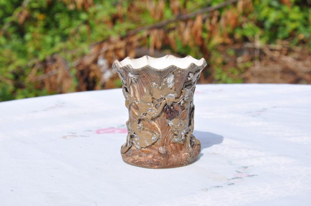 §  vase en gres fin émaillé decor lierre relief, Enlèvement ou Envoi