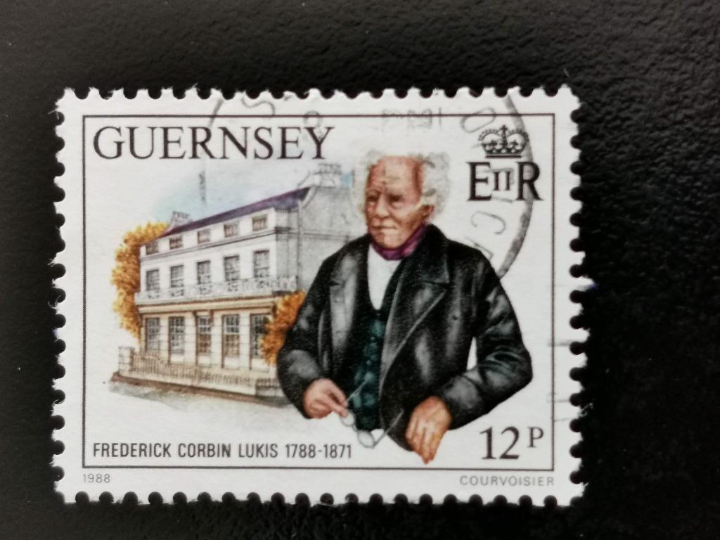 Guernsey / Kanaaleilanden 1988 - Frederik Lukis, archeoloog, Ophalen of Verzenden, Gestempeld